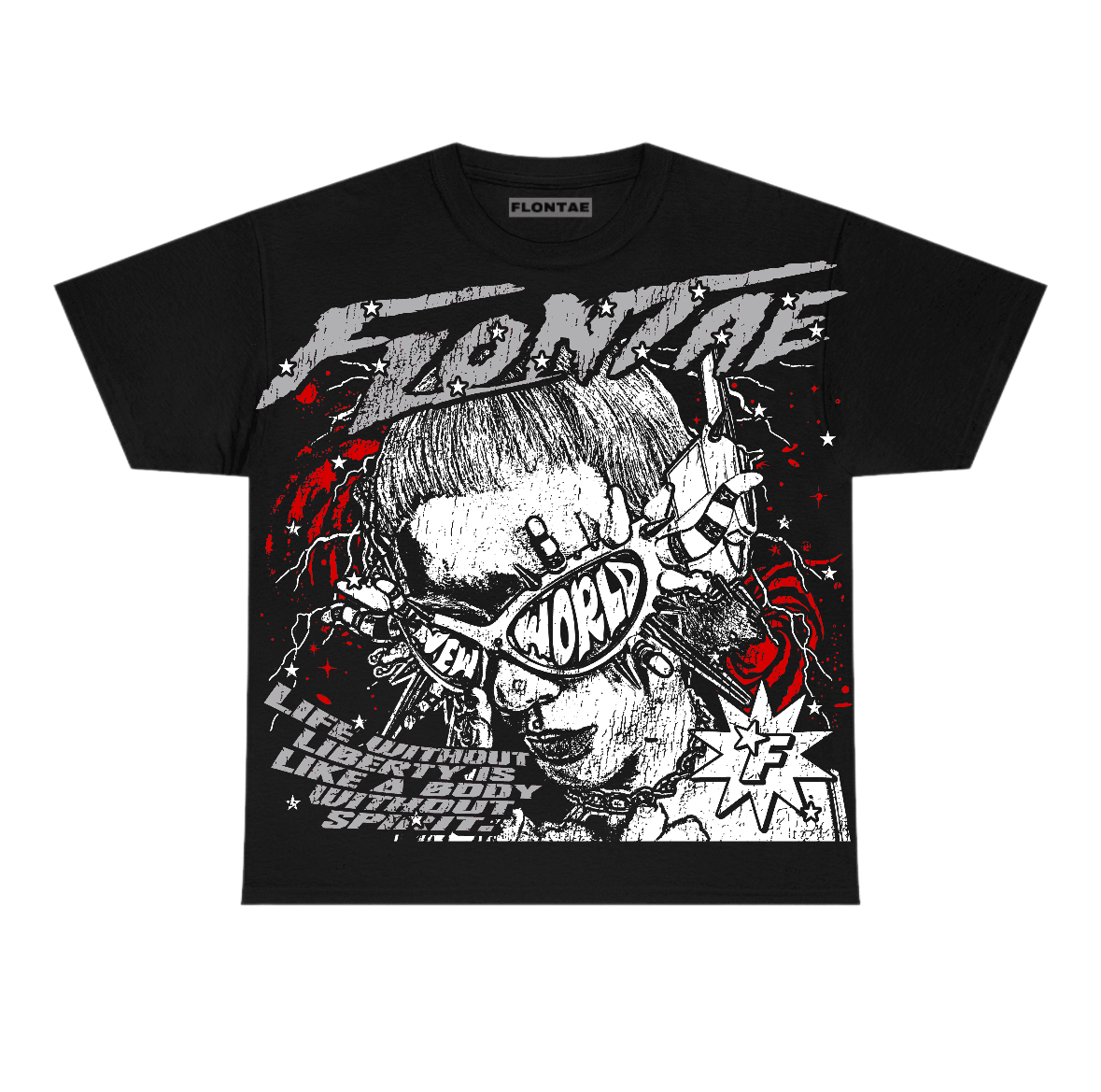 White Cement 4s Flontae T-Shirt Live With Joy Graphic