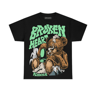 Green Glow 1s Flontae T-Shirt Broken Heart Graphic