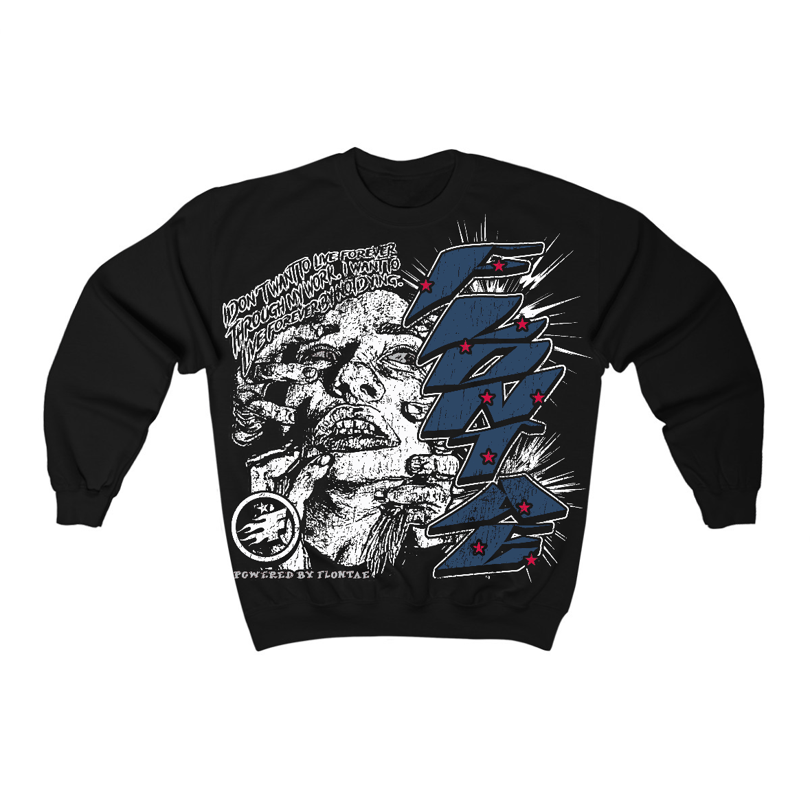 French Blue 12s Flontae Crewneck Sweatshirt Forever Graphic