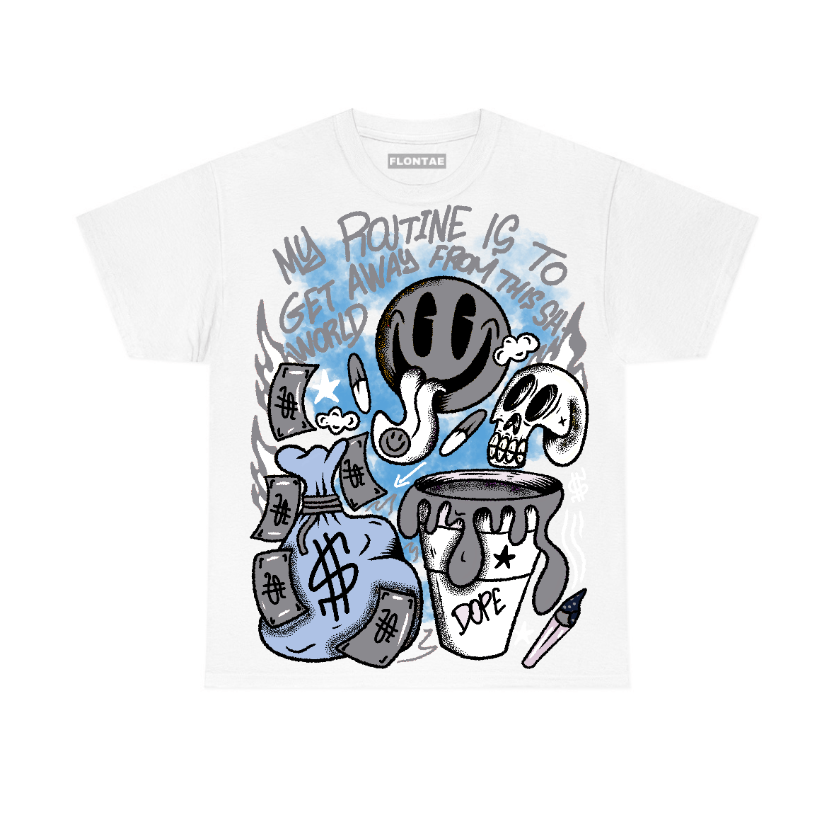 Wolf Grey 5s Flontae T-Shirt Stay Out Graphic