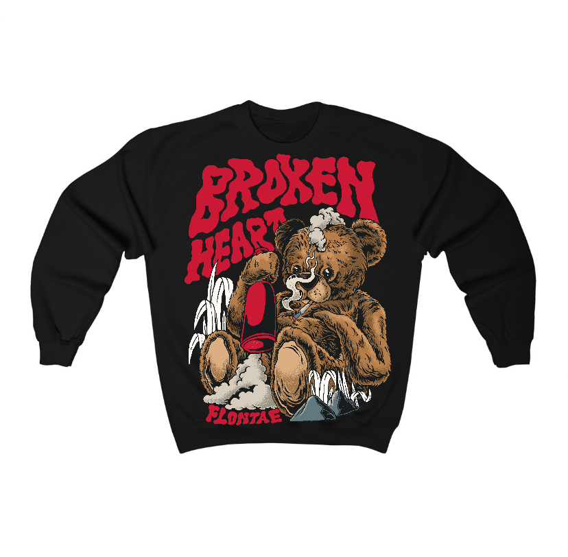 85 Bred 1s Flontae Sweatshirt Broken Heart Graphic