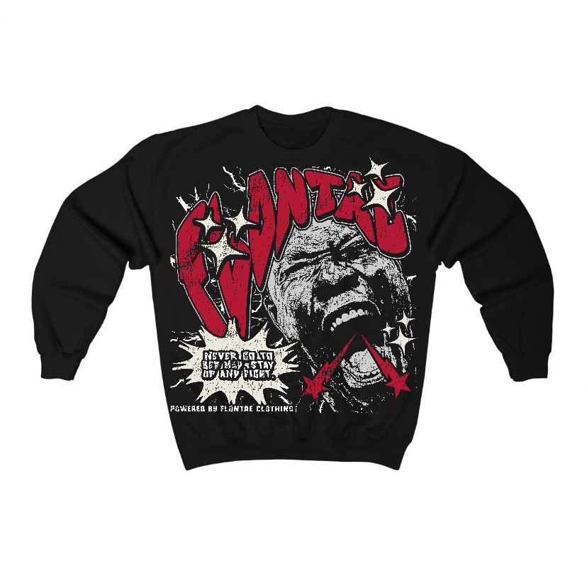Black Toe Reimagined 1s Flontae Crewneck Sweatshirt Never Quit Graphic