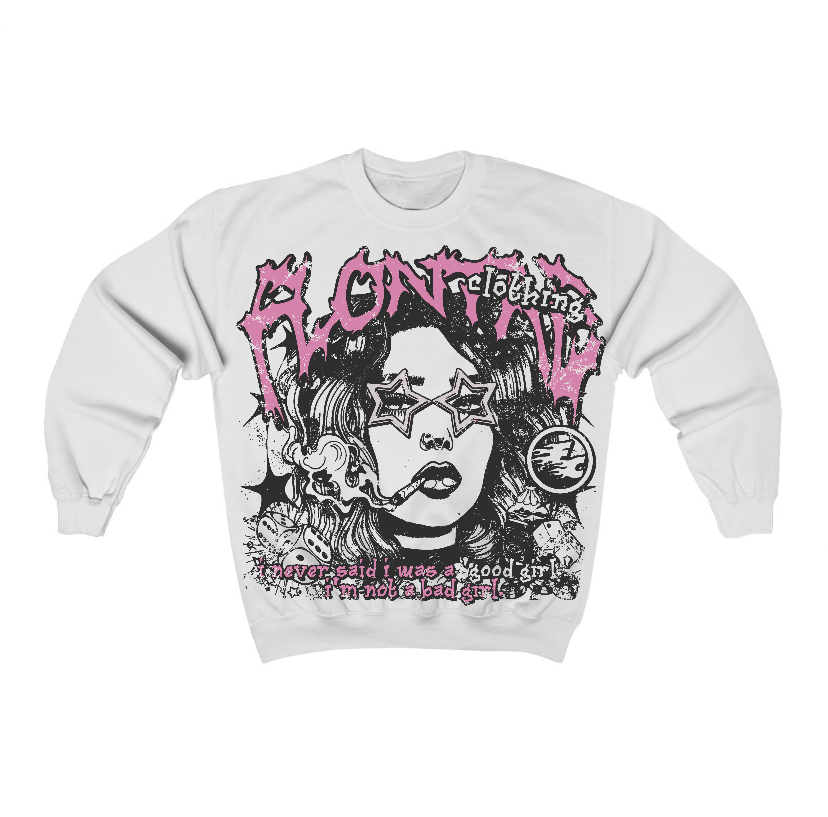 Orchid 4s Flontae Crewneck Sweatshirt Keep Quiet Graphic