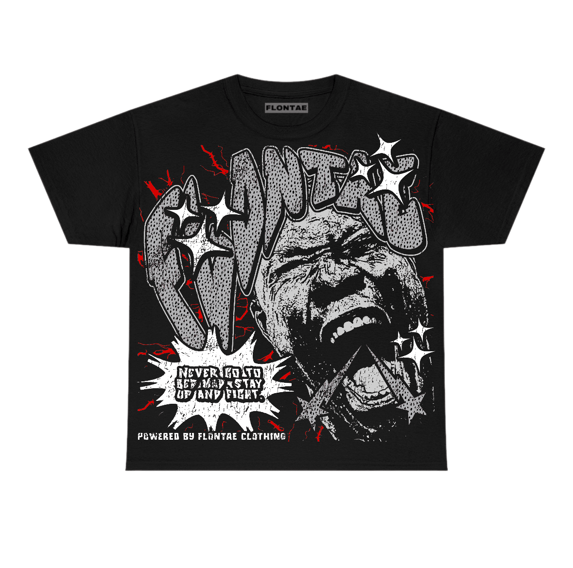 White Cement 4s Flontae T-Shirt Never Quit Graphic