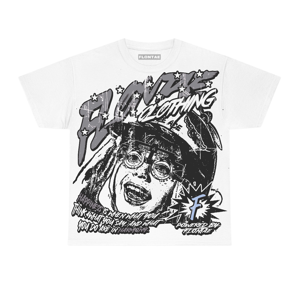Wolf Grey 5s Flontae T-Shirt Always Smile Graphic