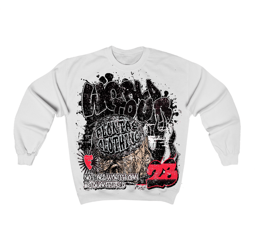 Black Metallic Reimagined 5s Flontae Crewneck Sweatshirt Intelligence Graphic