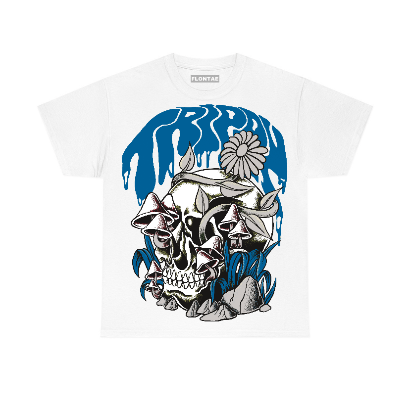 Military Blue 4s Flontae T-Shirt Trippin Graphic