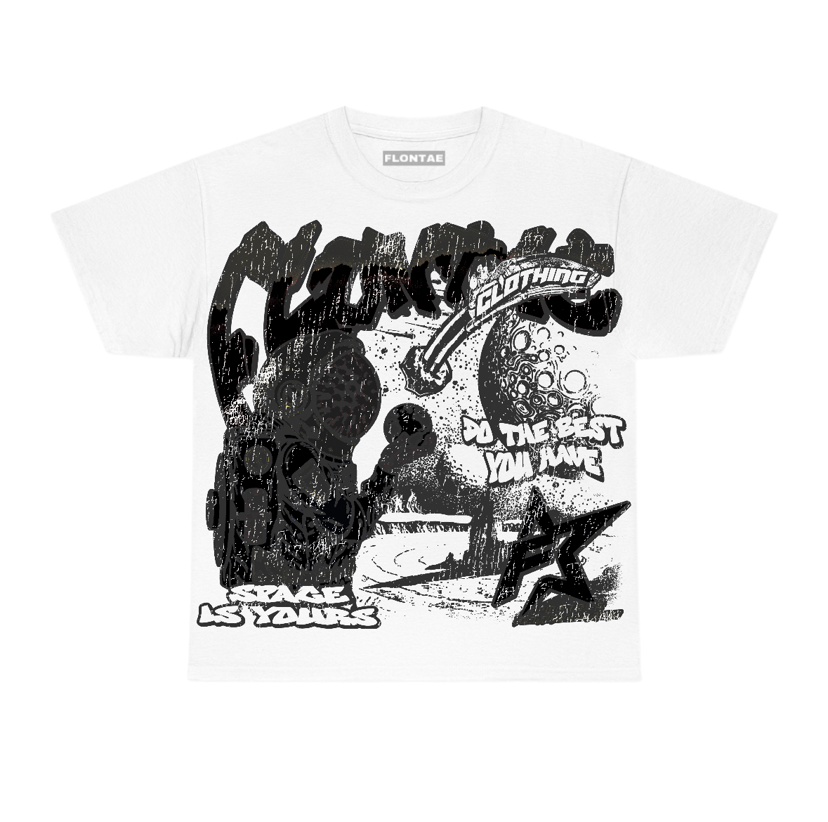 Black Cat 4s Flontae T-Shirt Space Is Yours Graphic