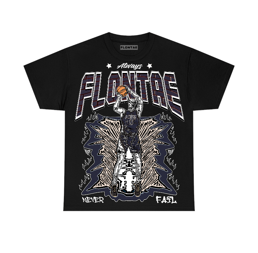 Midnight Navy 1s Flontae T-Shirt Never Fail Graphic