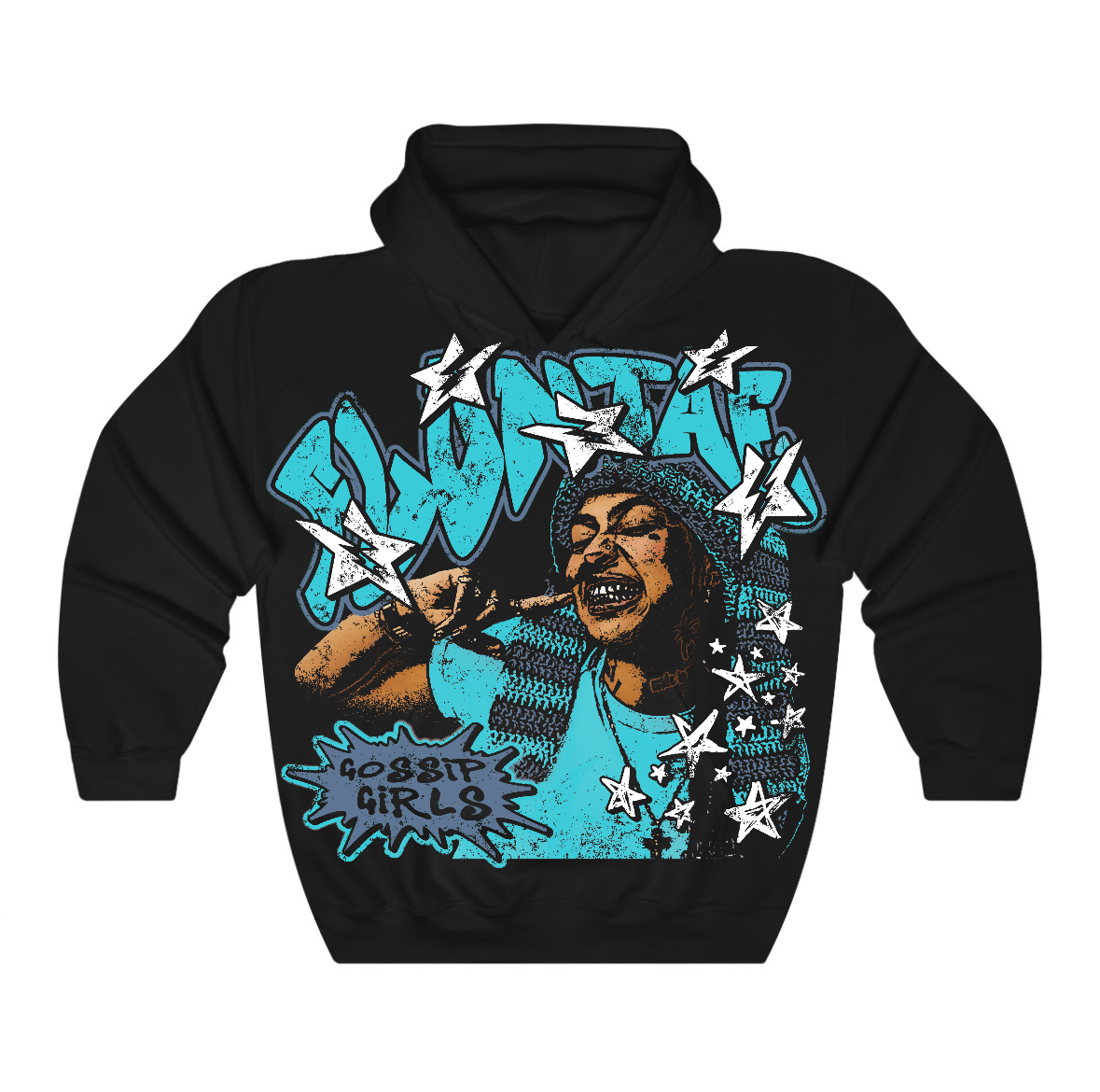 Gamma Blue 11s Flontae Hoodie Just A Hustler Graphic