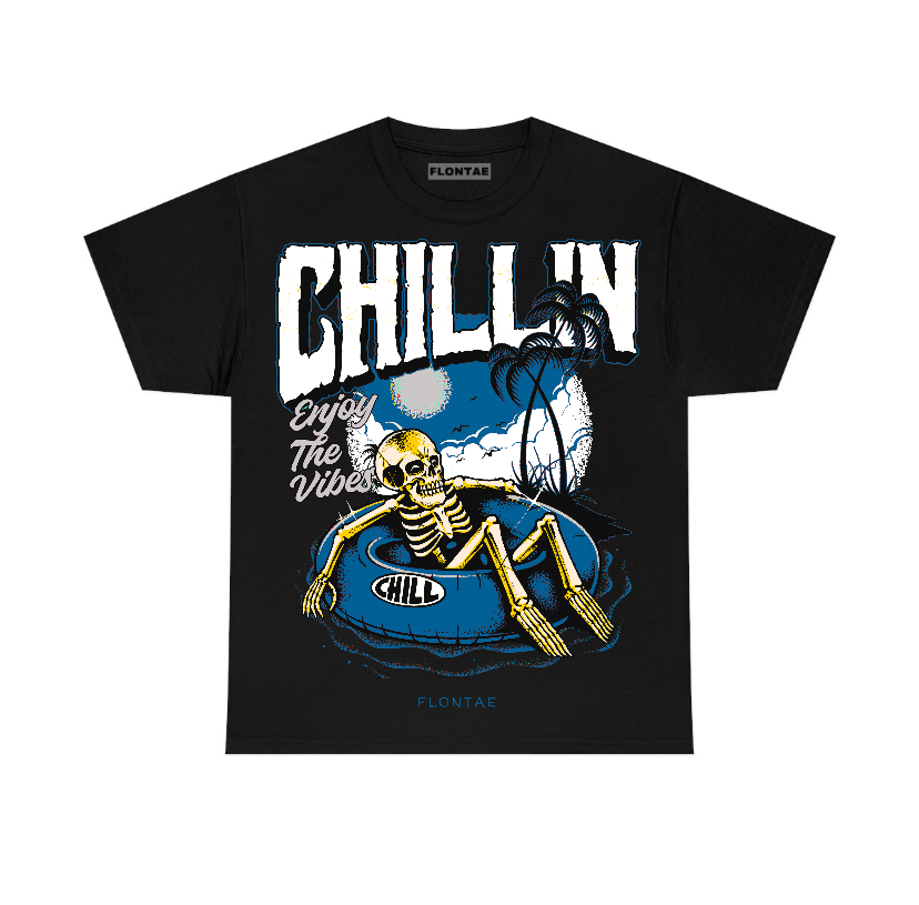 Military Blue 4s Flontae T-Shirt Chillin Graphic