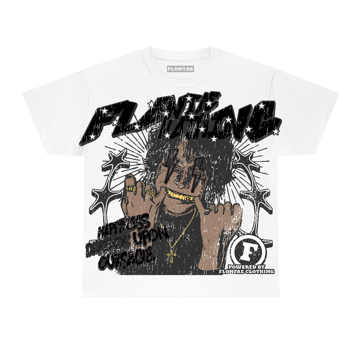 Black Cat 4s Flontae T-Shirt Inner Bliss Graphic