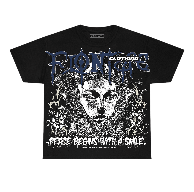 Diffused Blue 3s Flontae T-Shirt Keep Peace Graphic