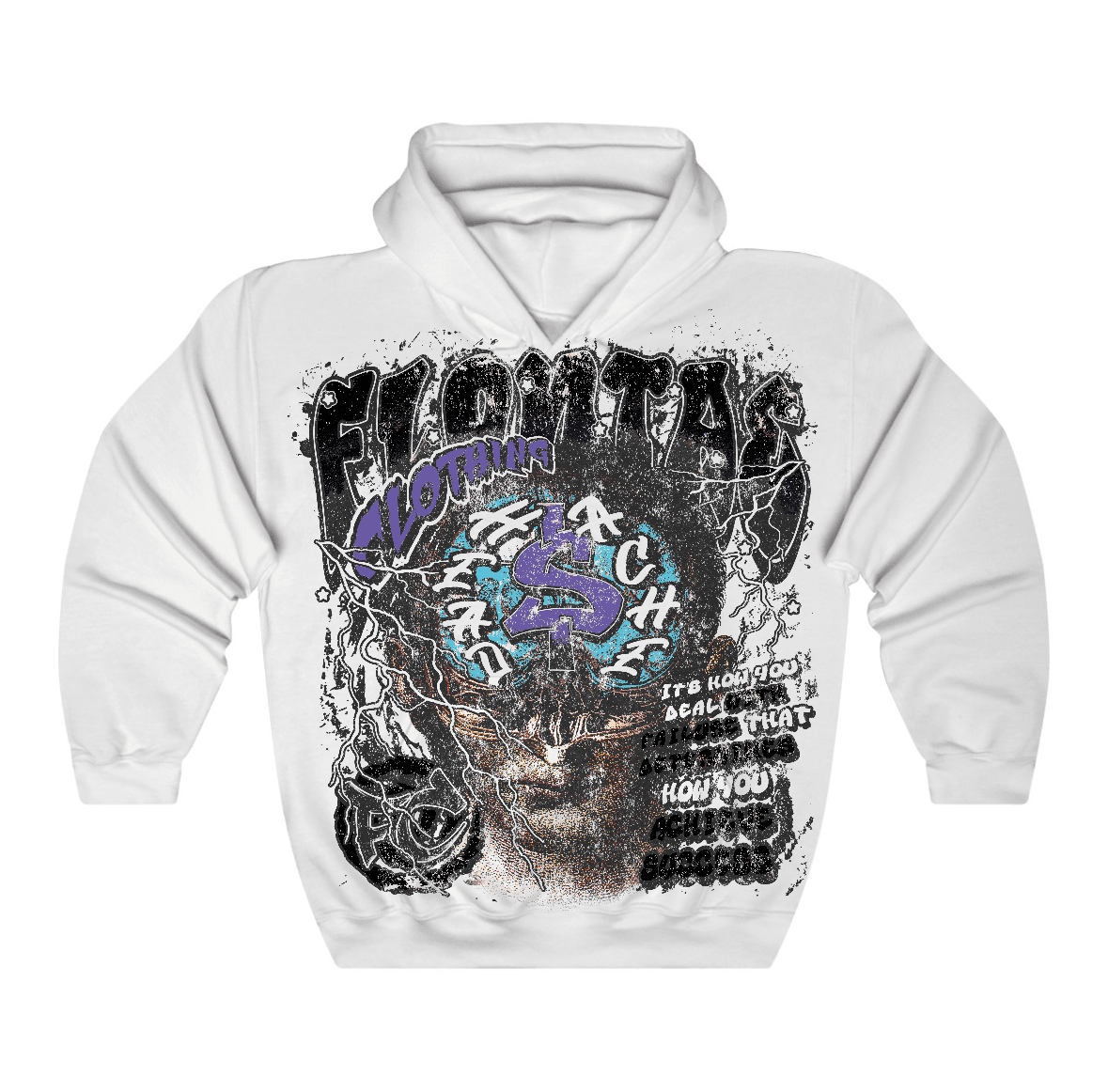 Aqua 8s Flontae Hoodie Headstorm Graphic