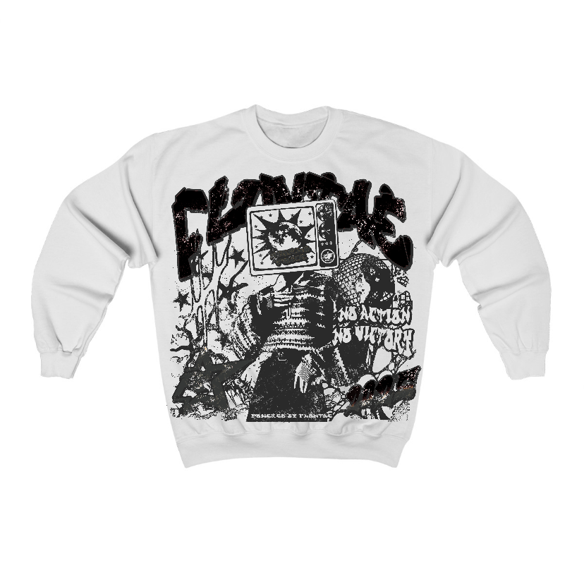 Black Cat 3s Flontae Crewneck Sweatshirt No Victory Graphic