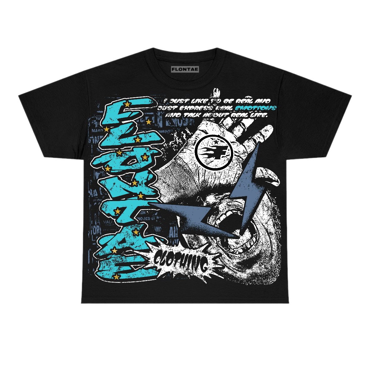 Gamma Blue 11s Flontae T-Shirt Too Honest Graphic