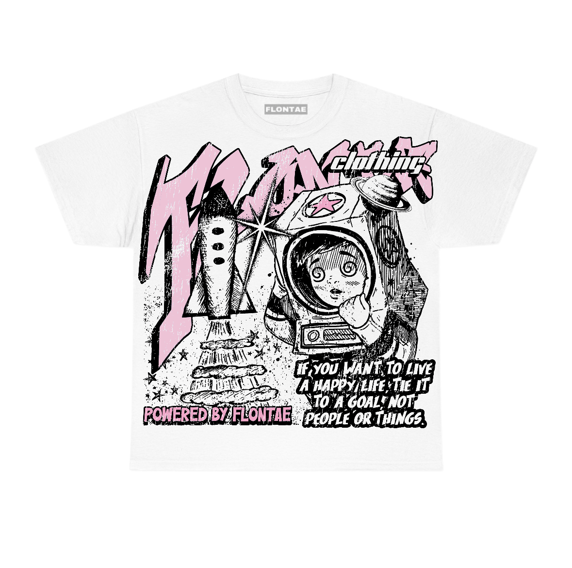 Pearl Pink 12s Flontae T-Shirt Cosmic Aura Graphic