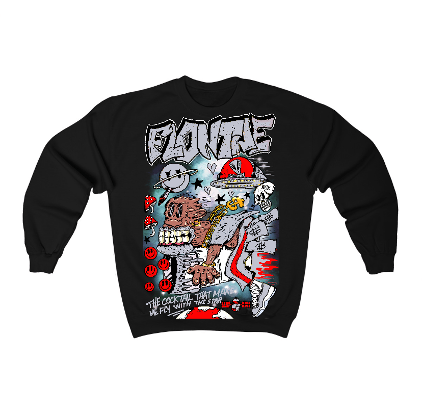 Black Cement 3s Flontae Crewneck Sweatshirt I Believe Graphic