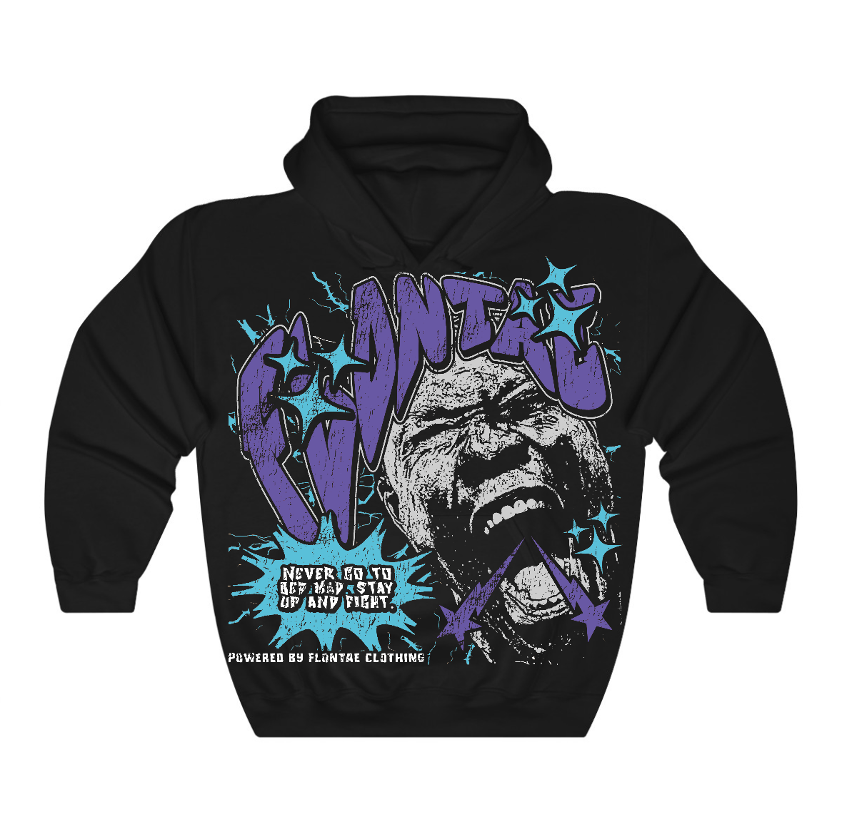 Aqua 8s Flontae Hoodie Never Quit Graphic