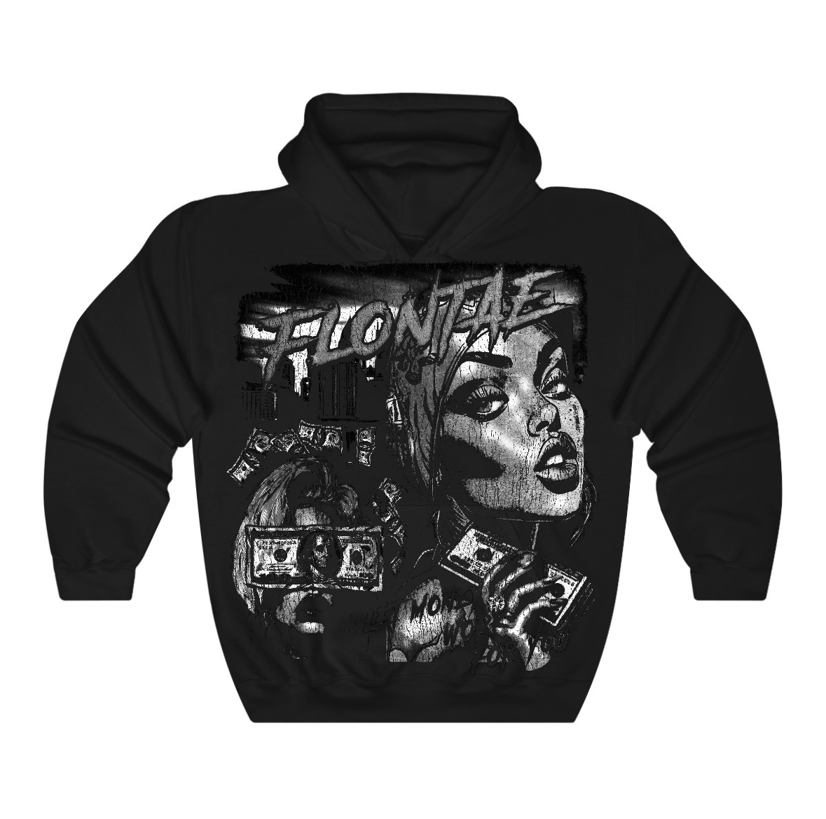 Black Cat 4s Flontae Hoodie Passive Power Graphic