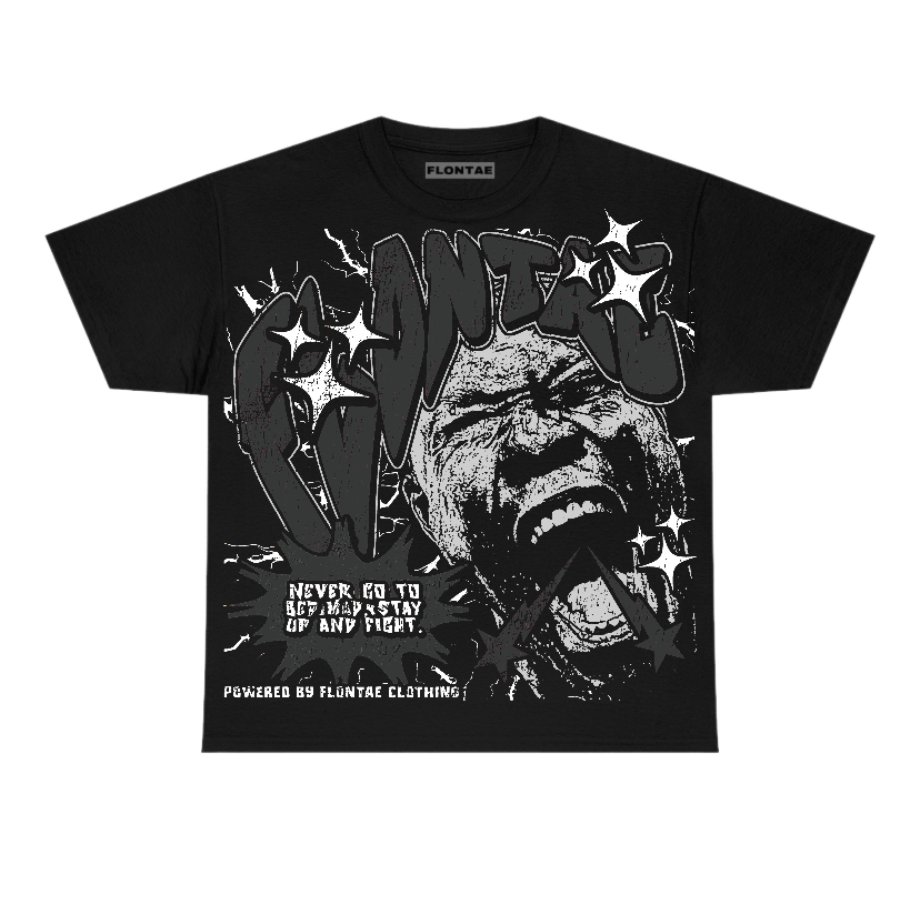 Black Cat 3s Flontae T-Shirt Never Quit Graphic