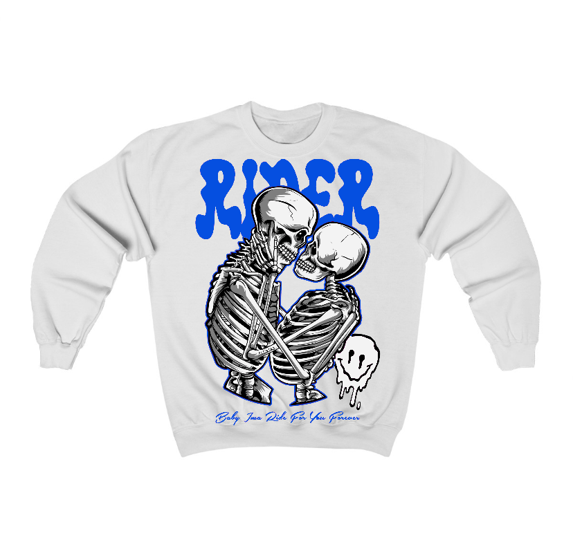 Blueberry 12s Flontae Crewneck Sweatshirt Rider Graphic
