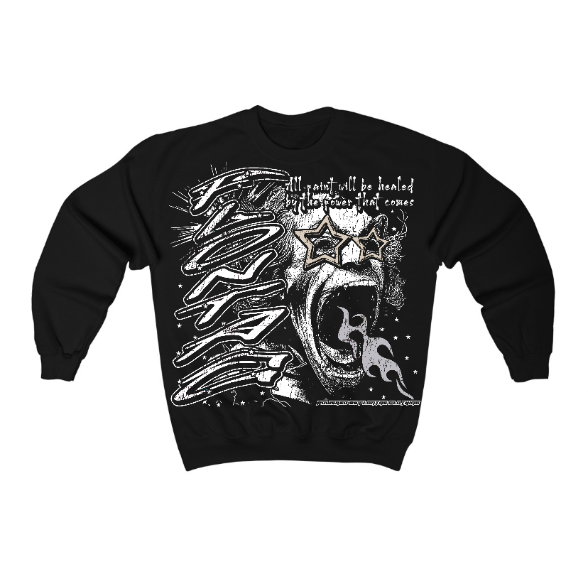 Reverse Metallic 5s Flontae Crewneck Sweatshirt Wonder Graphic