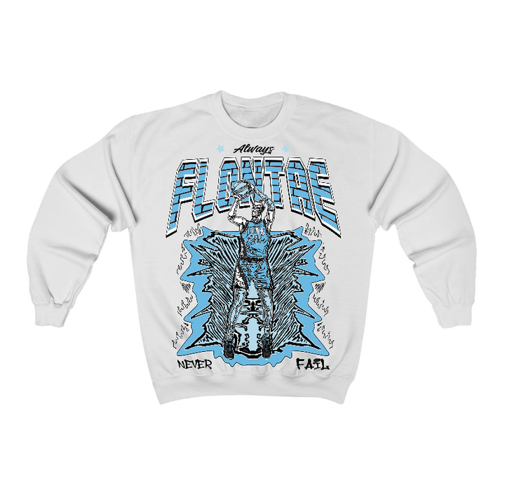 Legend Blue 11s Flontae Crewneck Sweatshirt Never Fail Graphic