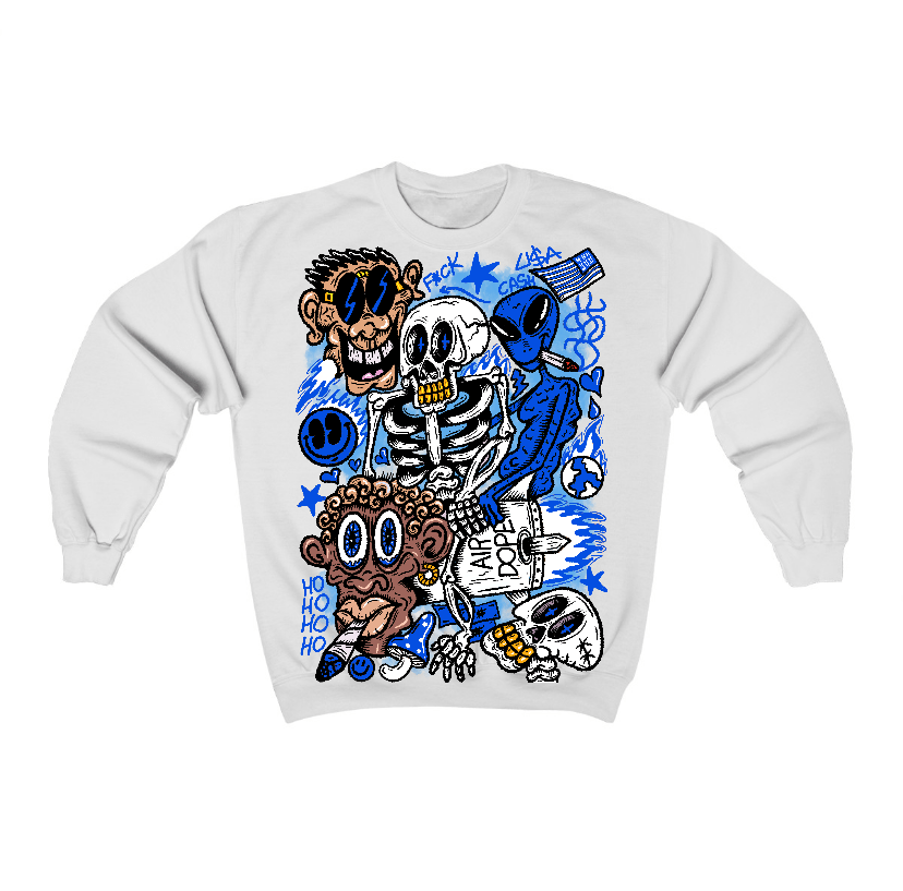 Blueberry 12s Flontae Crewneck Sweatshirt Friends Graphic