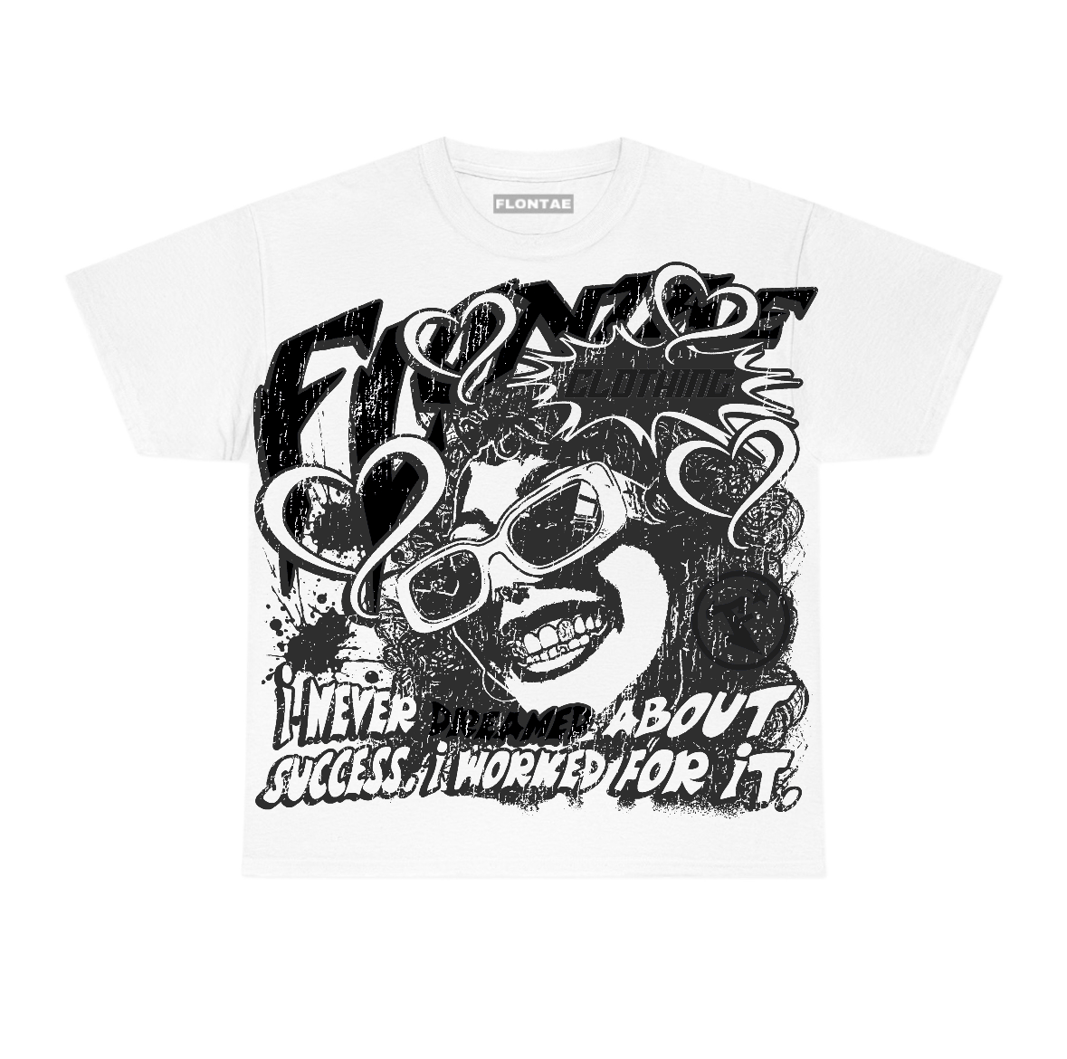 Black Cat 4s Flontae T-Shirt Never Dream Graphic