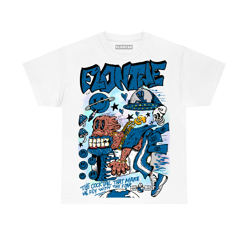 Military Blue 4s Flontae T-Shirt I Believe Graphic