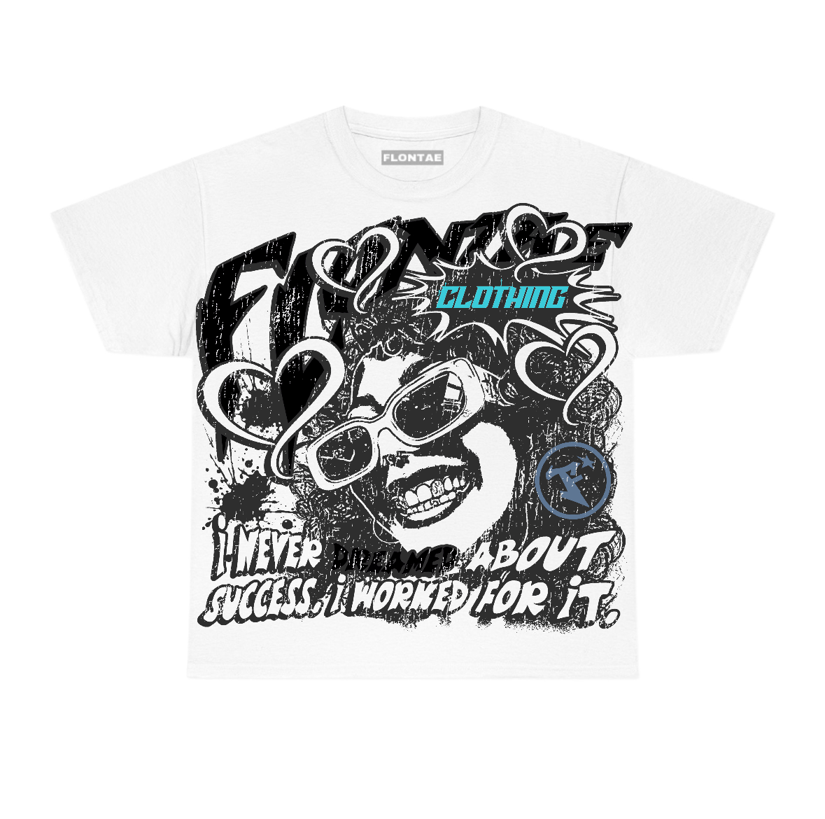 Gamma Blue 11s Flontae T-Shirt Never Dream Graphic
