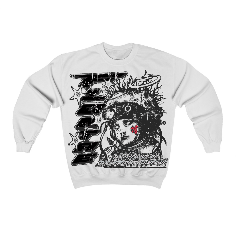 Black Metallic Reimagined 5s Flontae Crewneck Sweatshirt Self Aware Graphic