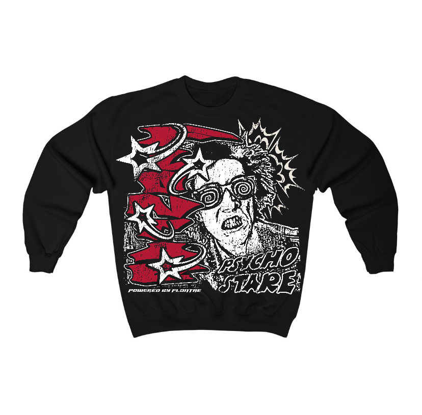 Black Toe Reimagined 1s Flontae Crewneck Sweatshirt Stare Graphic