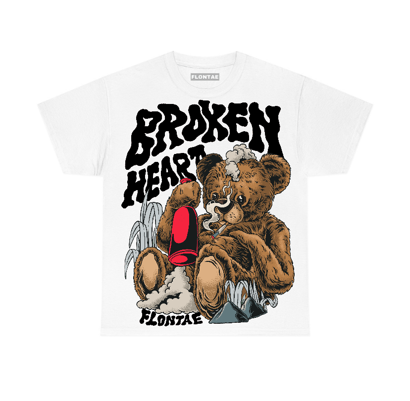 Black Metallic Reimagined 5s Flontae T-Shirt Broken Heart Graphic