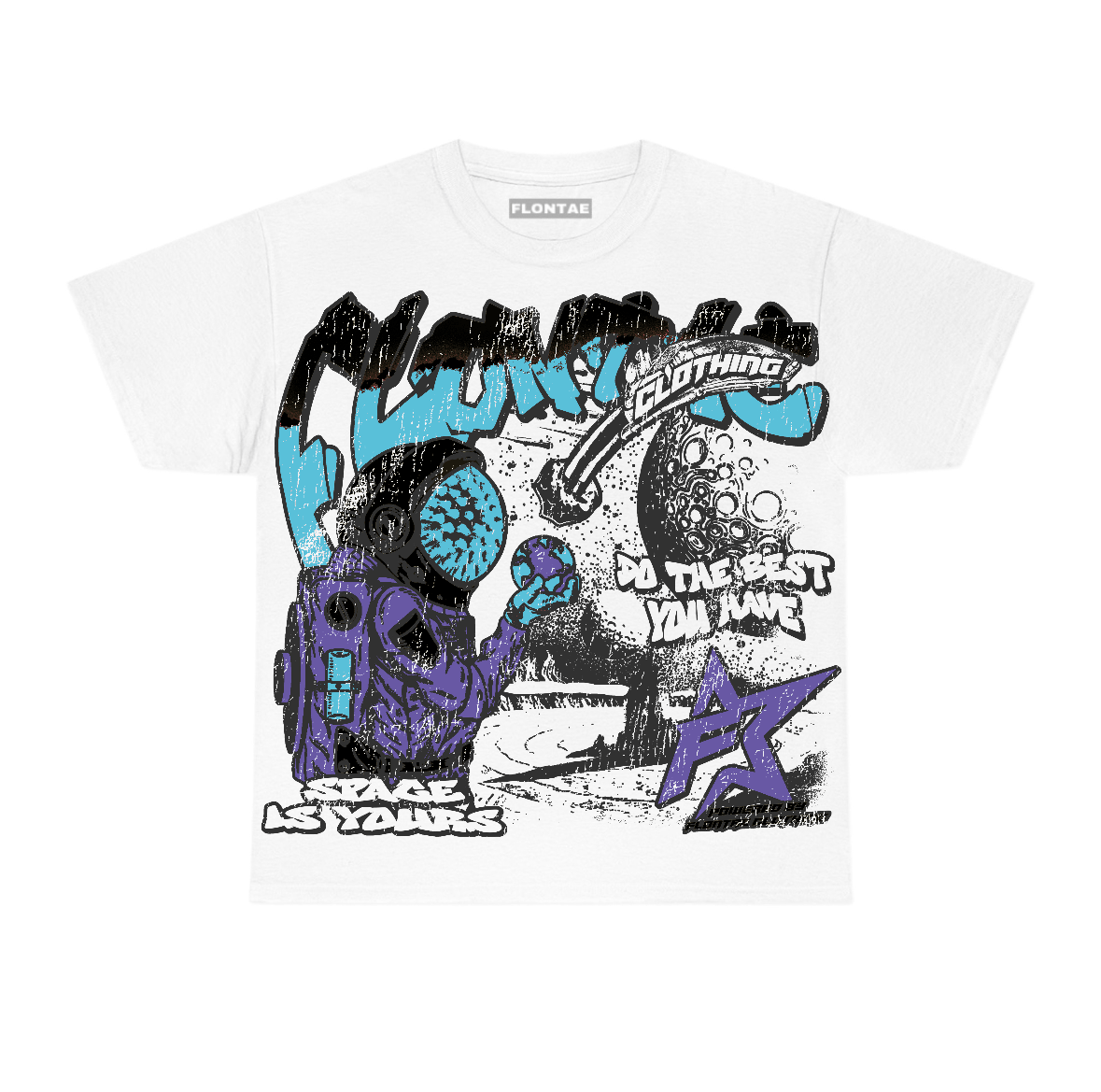 Aqua 8s Flontae T-Shirt Space Is Yours Graphic