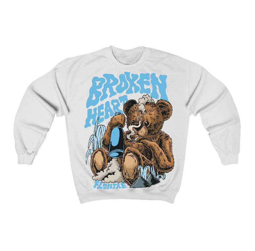 Legend Blue 11s Flontae Crewneck Sweatshirt Broken Heart Graphic
