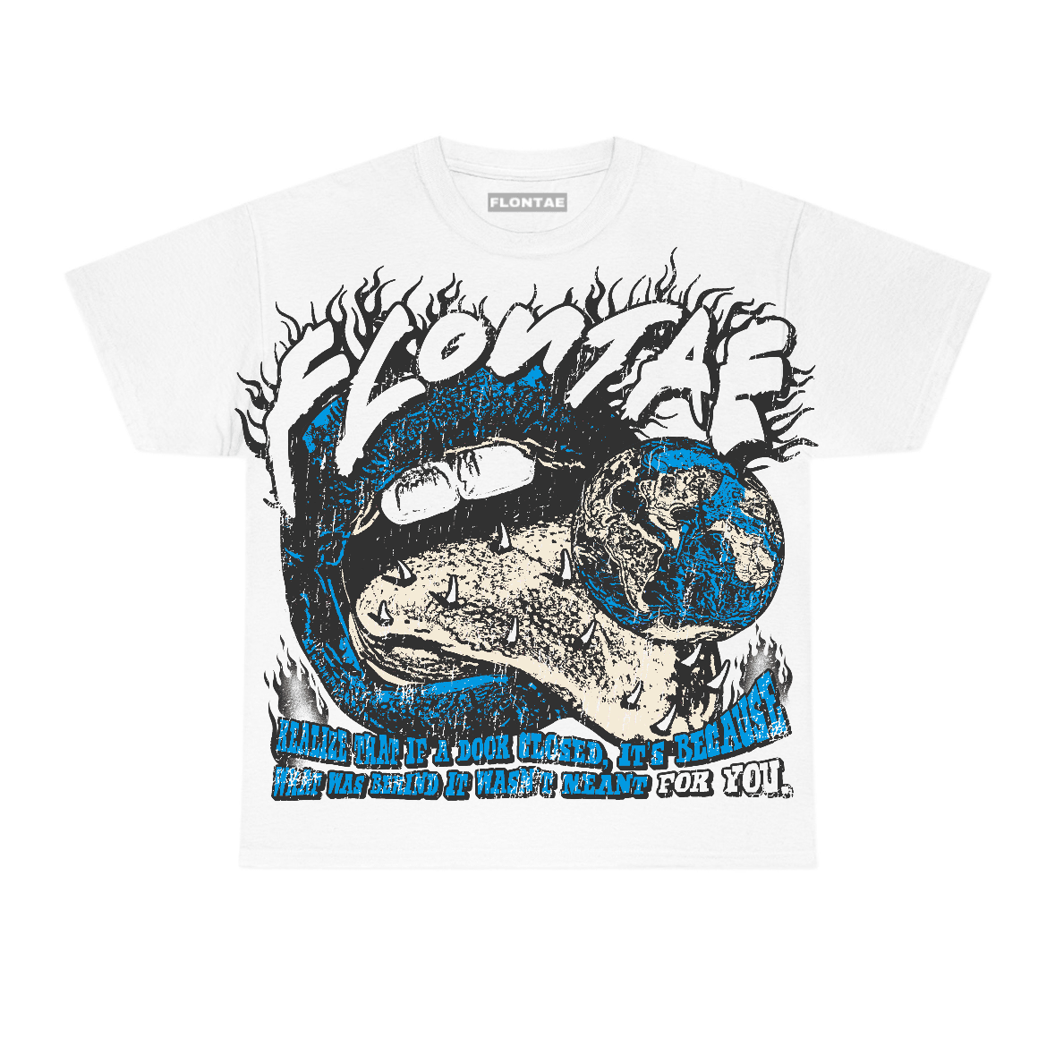 University Blue Reimagined 1s Flontae T-Shirt Don't Worry Graphic