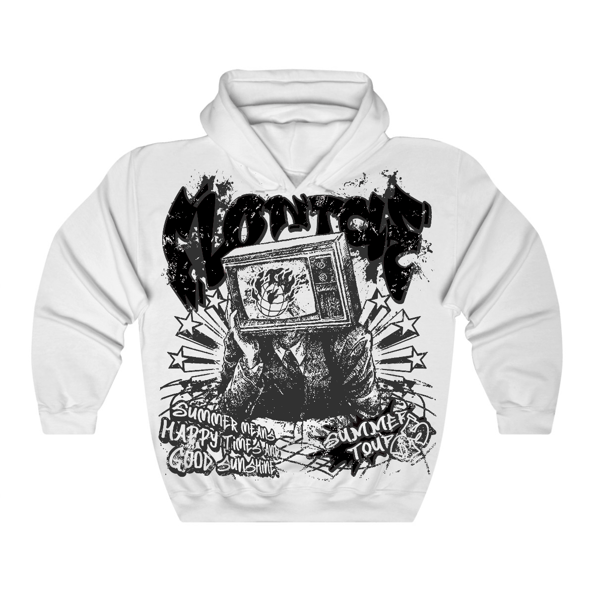 Black Cat 4s Flontae Hoodie Happiness Graphic