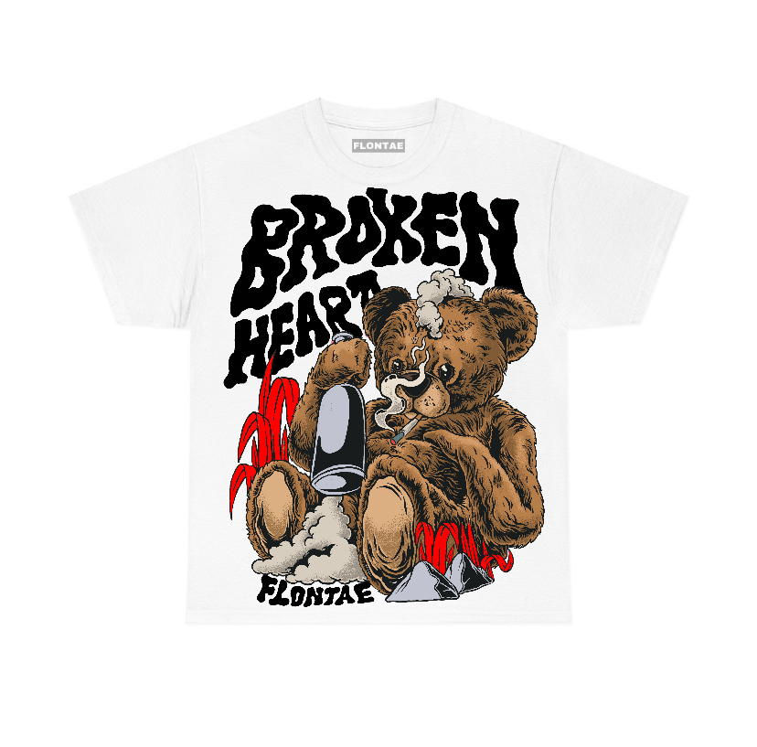 Black Cement 3s Flontae T-Shirt Broken Heart Graphic