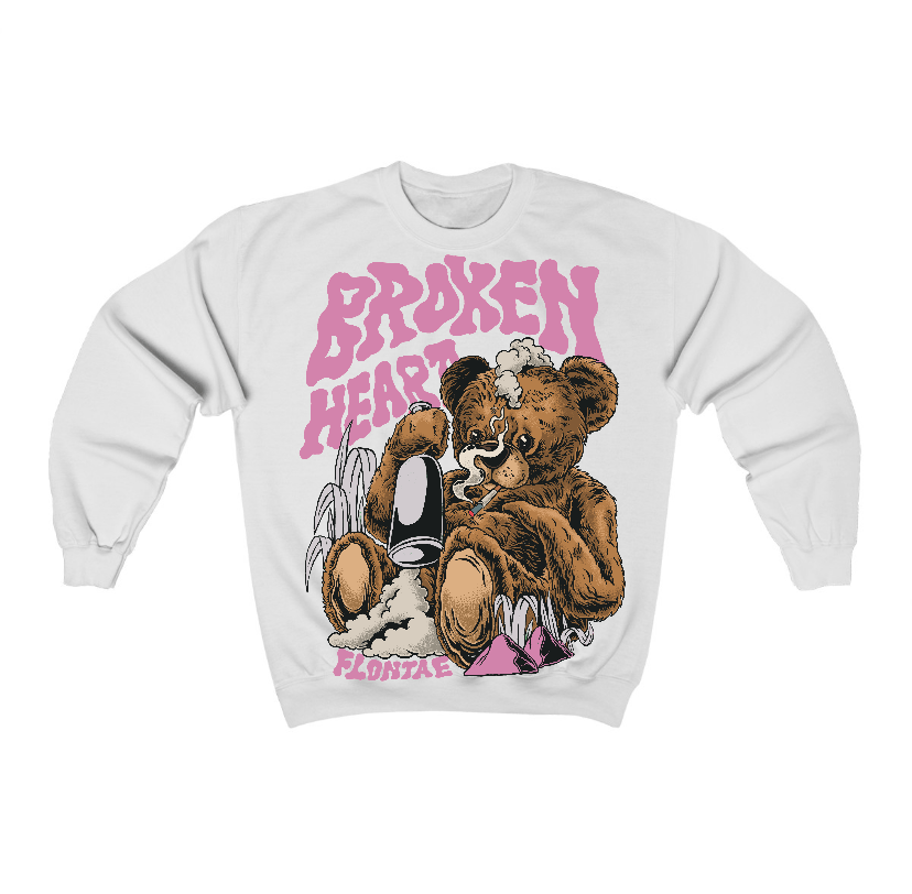 Orchid 4s Flontae Crewneck Sweatshirt Broken Heart Graphic