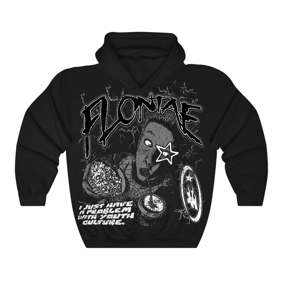 Black Cat 4s Flontae Hoodie I'm Just Chilling Graphic