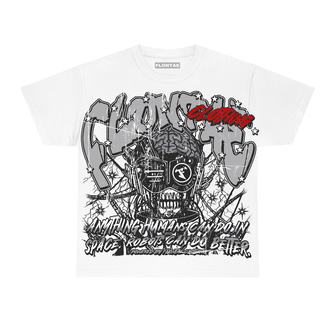 White Cement 4s Flontae T-Shirt Never Quit Graphic