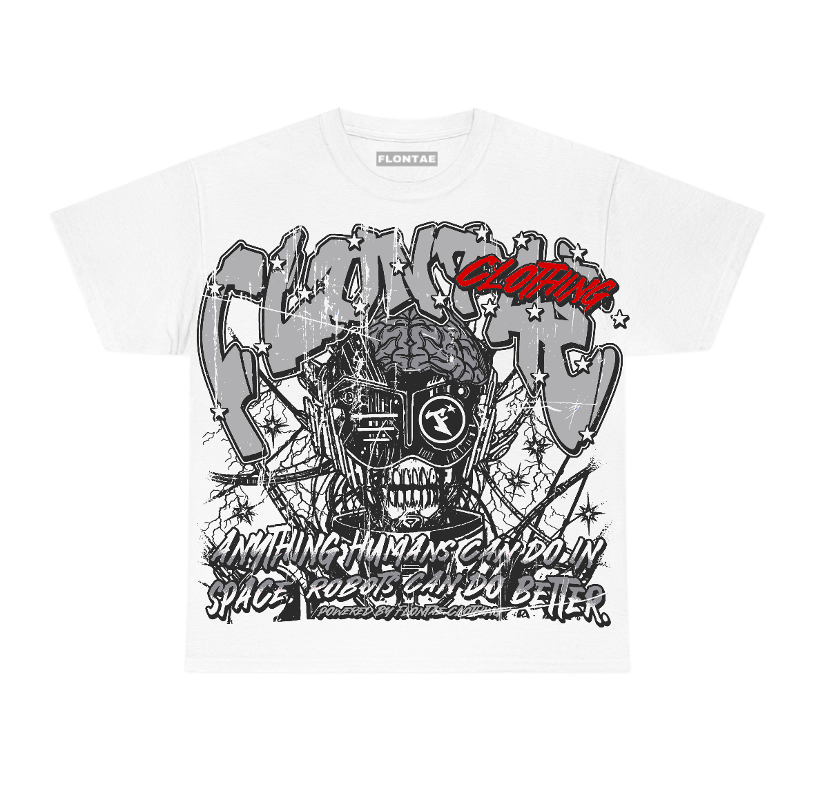 White Cement 4s Flontae T-Shirt Never Cared Graphic