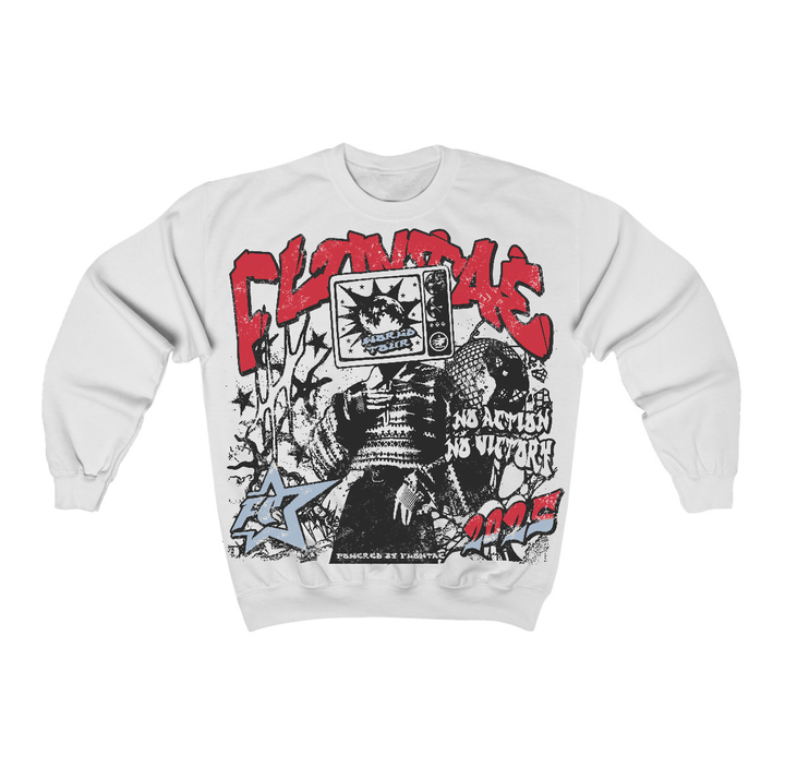 Fire Red “Black Tongue” 5s Flontae Crewneck Sweatshirt No Victory Graphic