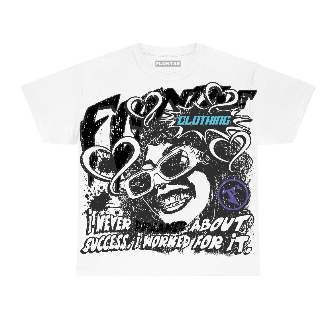 Aqua 8s Flontae T-Shirt Never Dream Graphic