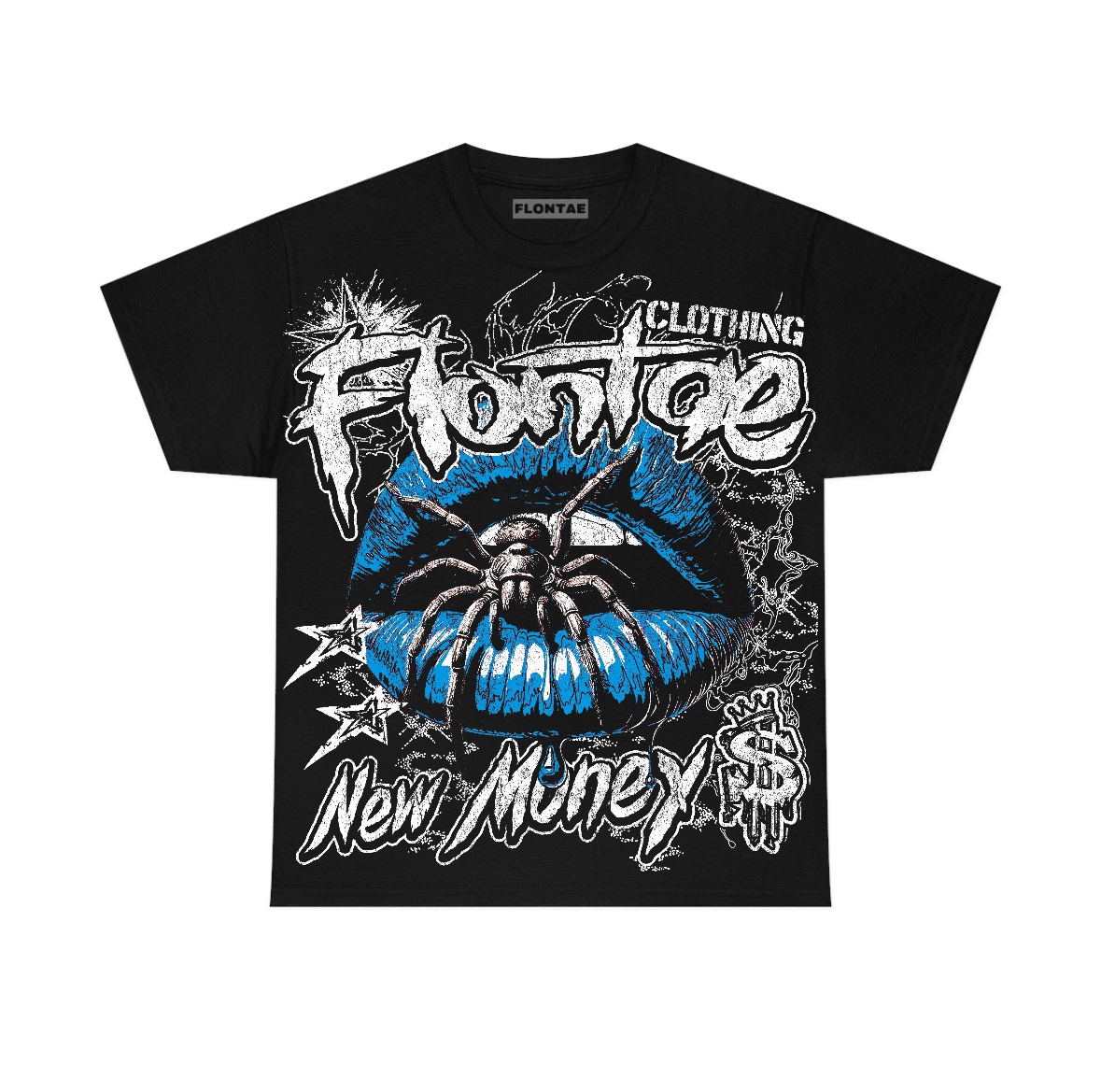 University Blue Reimagined 1s Flontae T-Shirt All Mouth Graphic