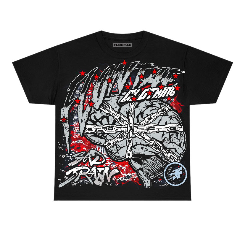 Black Metallic Reimagined 5s Flontae T-Shirt Bad Brain Graphic