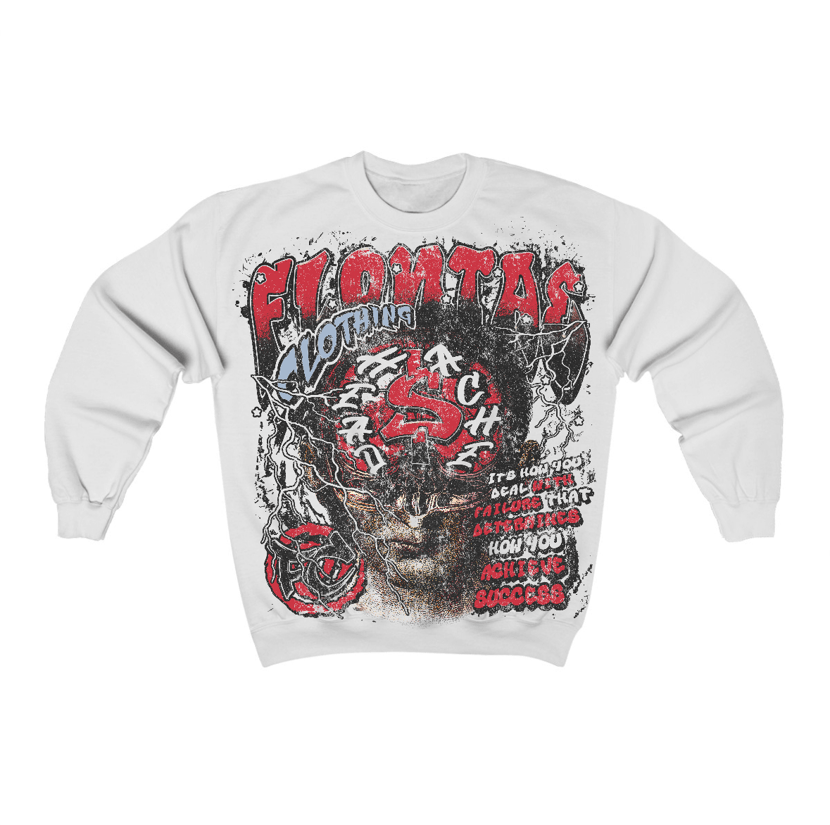 Fire Red “Black Tongue” 5s Flontae Crewneck Sweatshirt Headstorm Graphic