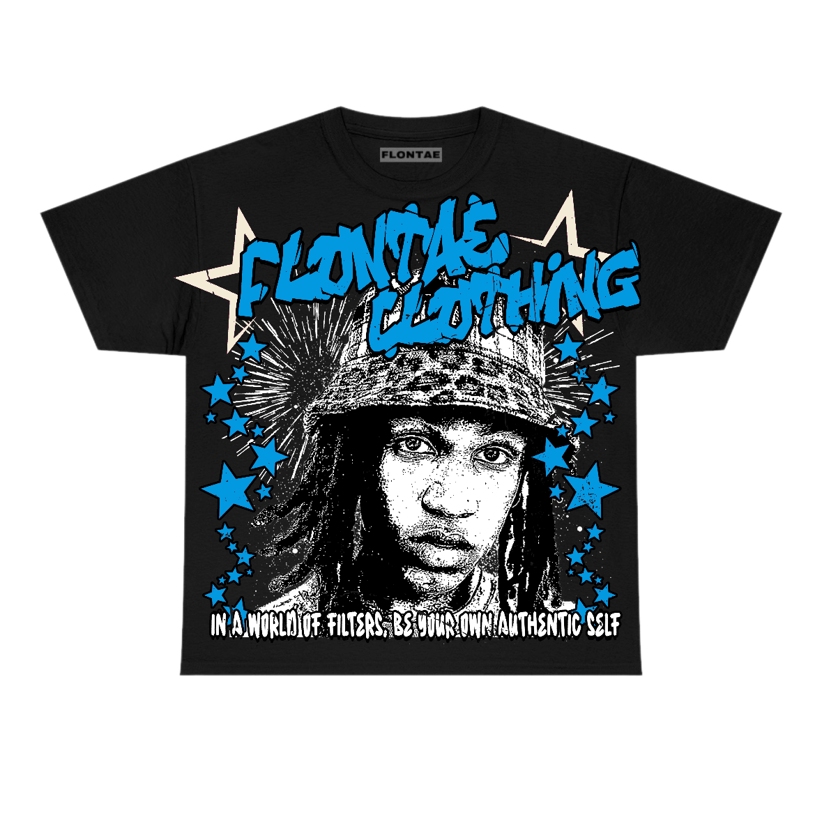 University Blue Reimagined 1s Flontae T-Shirt Be Yourself Graphic